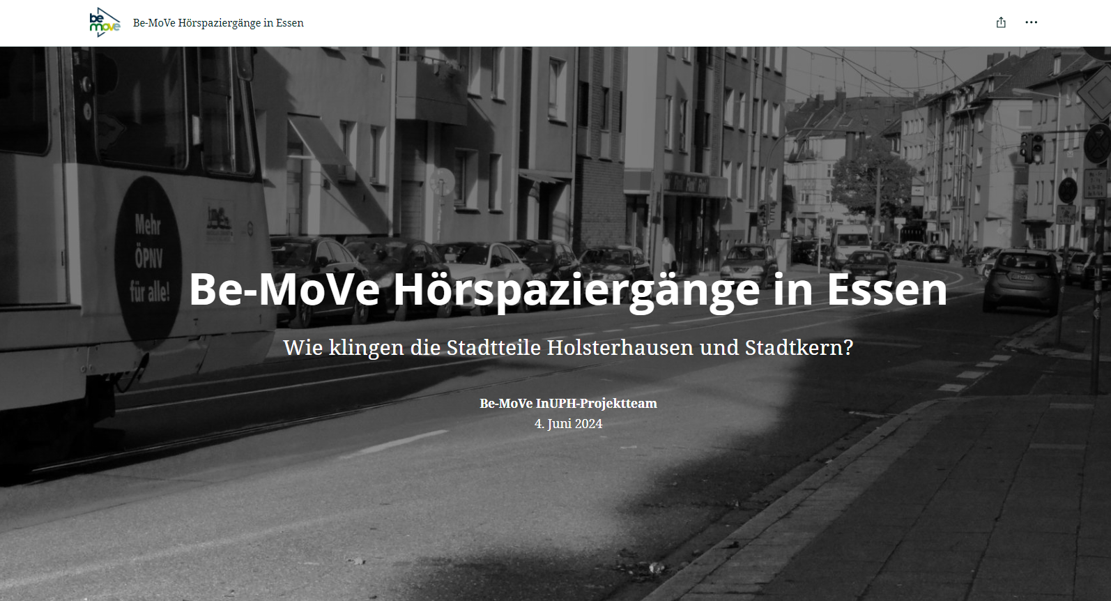 Be-MoVe Story Map - Titelbild